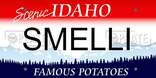 SMELLI Idaho License Plate