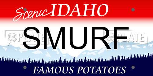 SMURF Idaho License Plate