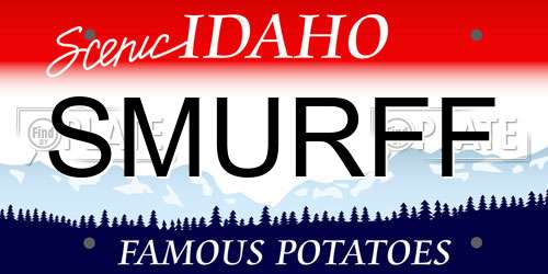 SMURFF Idaho License Plate