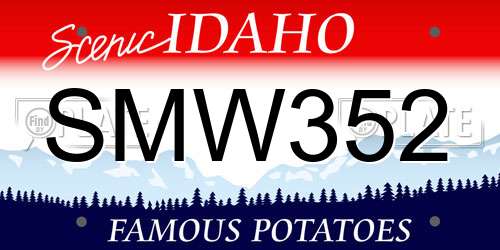 SMW352 Idaho License Plate