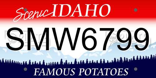 SMW6799 Idaho License Plate