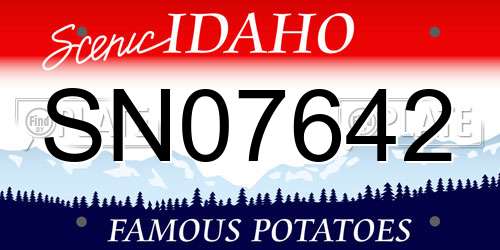 SN07642 Idaho License Plate
