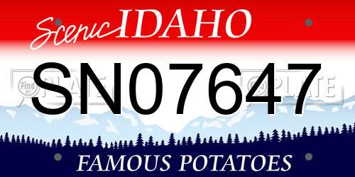 SN07647 Idaho License Plate