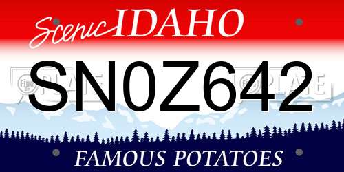 SN0Z642 Idaho License Plate