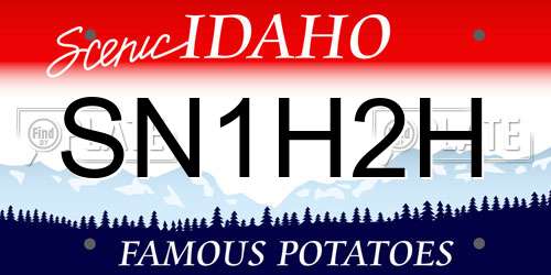 SN1H2H Idaho License Plate