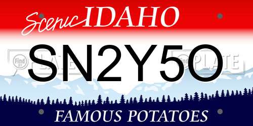 SN2Y5O Idaho License Plate