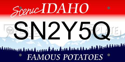 SN2Y5Q Idaho License Plate
