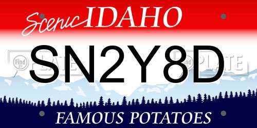 SN2Y8D Idaho License Plate