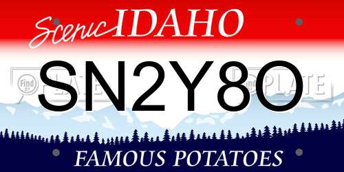SN2Y8O Idaho License Plate