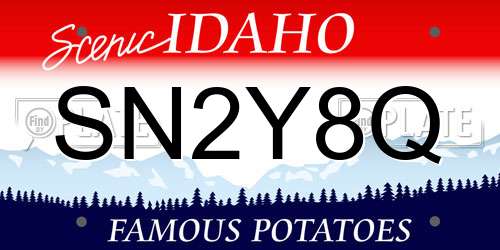 SN2Y8Q Idaho License Plate