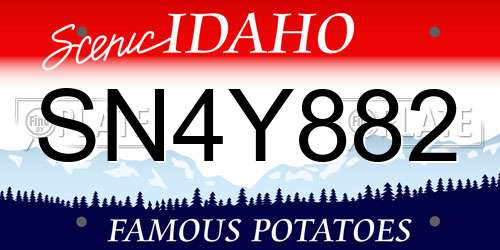 SN4Y882 Idaho License Plate