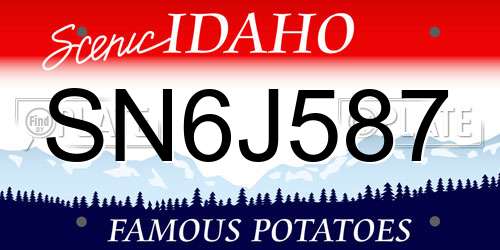 SN6J587 Idaho License Plate