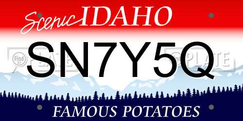 SN7Y5Q Idaho License Plate