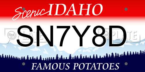 SN7Y8D Idaho License Plate