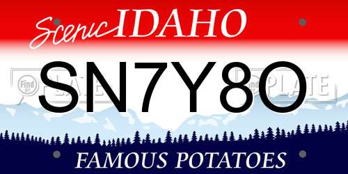 SN7Y8O Idaho License Plate