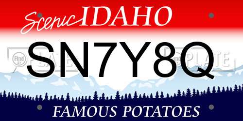 SN7Y8Q Idaho License Plate