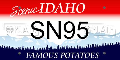 SN95 Idaho License Plate