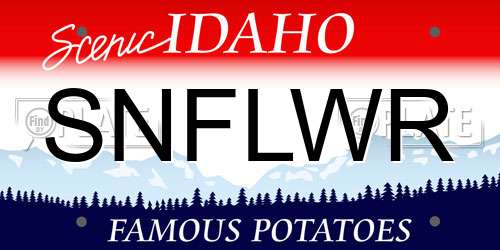 SNFLWR Idaho License Plate