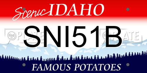 SNI51B Idaho License Plate