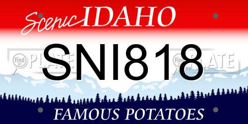 SNI818 Idaho License Plate