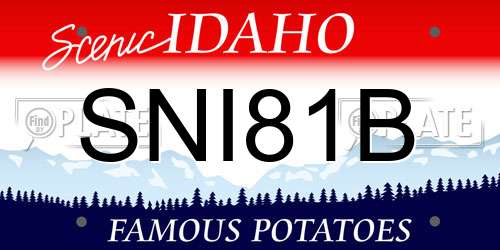 SNI81B Idaho License Plate