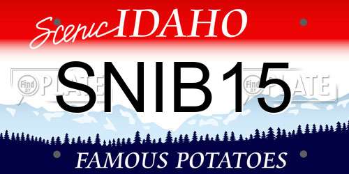 SNIB15 Idaho License Plate