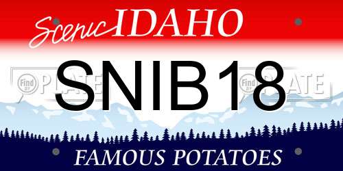 SNIB18 Idaho License Plate