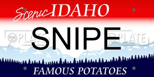SNIPE Idaho License Plate
