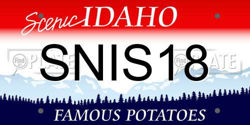 SNIS18 Idaho License Plate