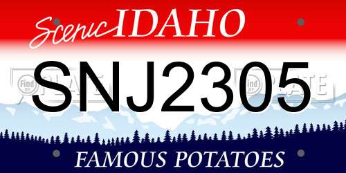SNJ2305 Idaho License Plate