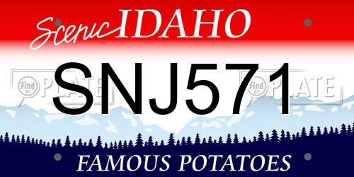 SNJ571 Idaho License Plate