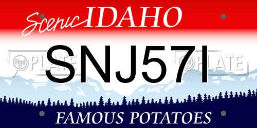 SNJ57I Idaho License Plate