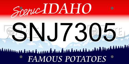 SNJ7305 Idaho License Plate