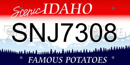 SNJ7308 Idaho License Plate