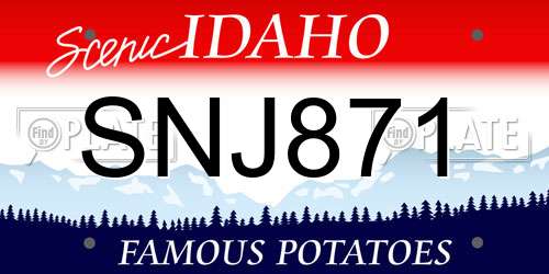 SNJ871 Idaho License Plate