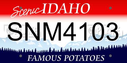 SNM4103 Idaho License Plate