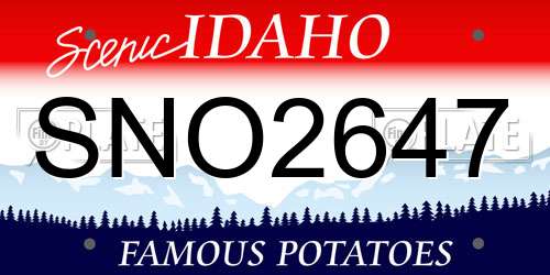 SNO2647 Idaho License Plate