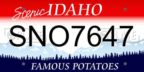 SNO7647 Idaho License Plate