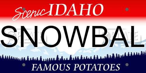 SNOWBAL Idaho License Plate
