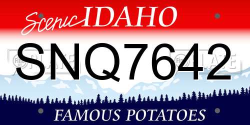 SNQ7642 Idaho License Plate