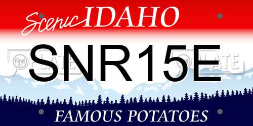 SNR15E Idaho License Plate