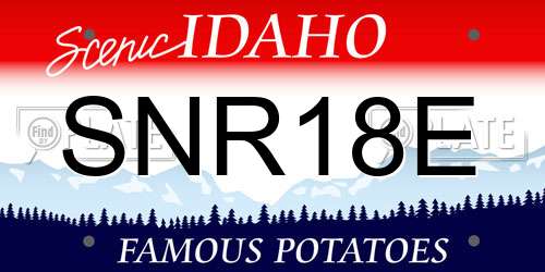 SNR18E Idaho License Plate