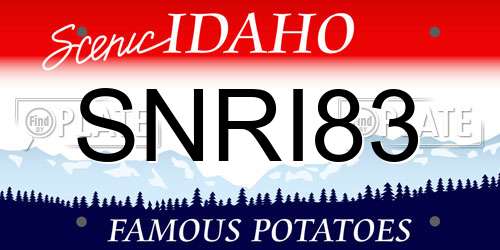 SNRI83 Idaho License Plate