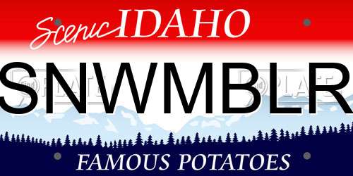 SNWMBLR Idaho License Plate