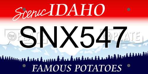 SNX547 Idaho License Plate