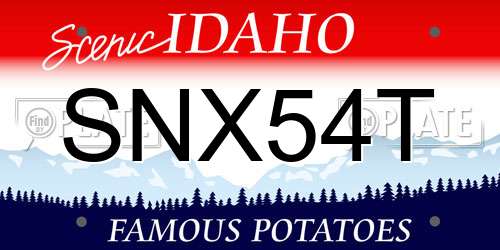 SNX54T Idaho License Plate