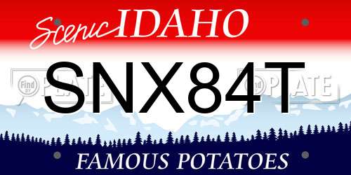 SNX84T Idaho License Plate