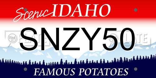 SNZY50 Idaho License Plate