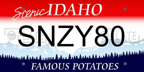 SNZY80 Idaho License Plate