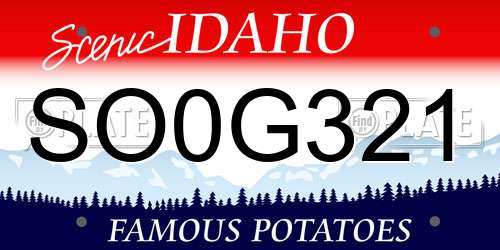 SO0G321 Idaho License Plate